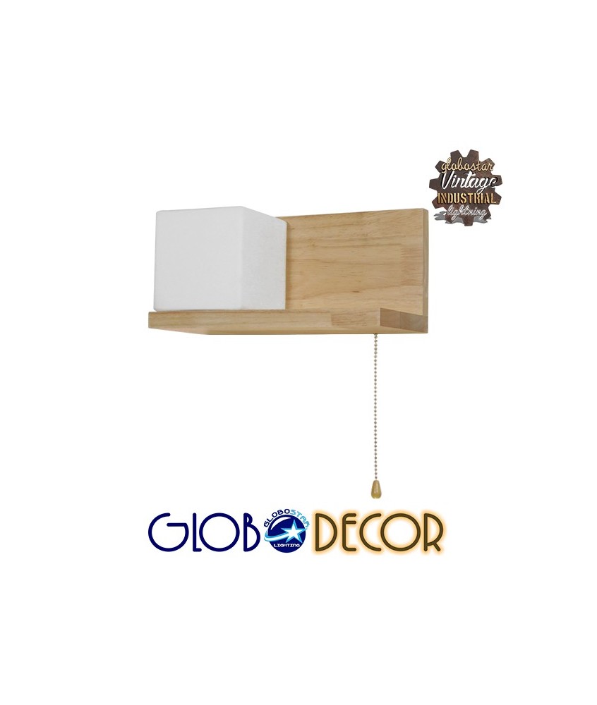 GLOBOSTAR® AMITY 01365 Μοντέρνο Φωτιστικό Τοίχου - Απλίκα με Ντουί 1 x E27 AC 220-240V IP20 - Μπεζ & Λευκό - Μ30 x Π14.5 x Υ15cm